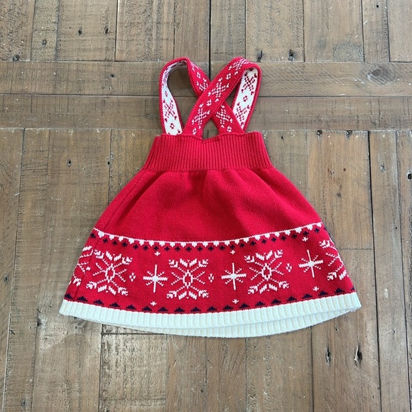 Hanna andersson red knit snowflake sweater dress - Picture 7 of 7